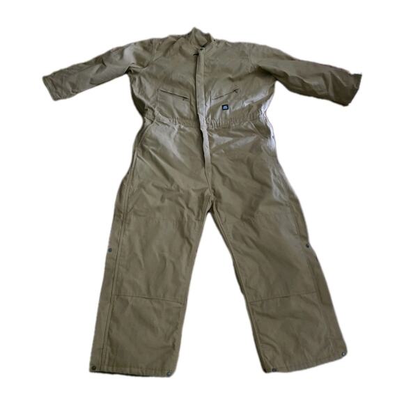 Berne Men’s Duck Insulated Coveralls Size 3XL Tan 56-58 Chest 1417BD Quilted - Picture 5 of 15